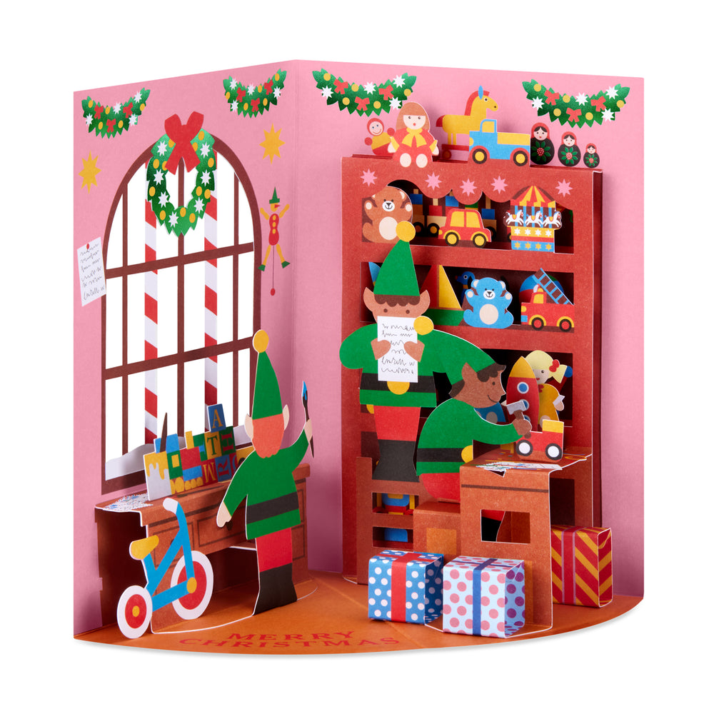 Santa’s Workshop Holiday Pop-Up Cards – Set of 8