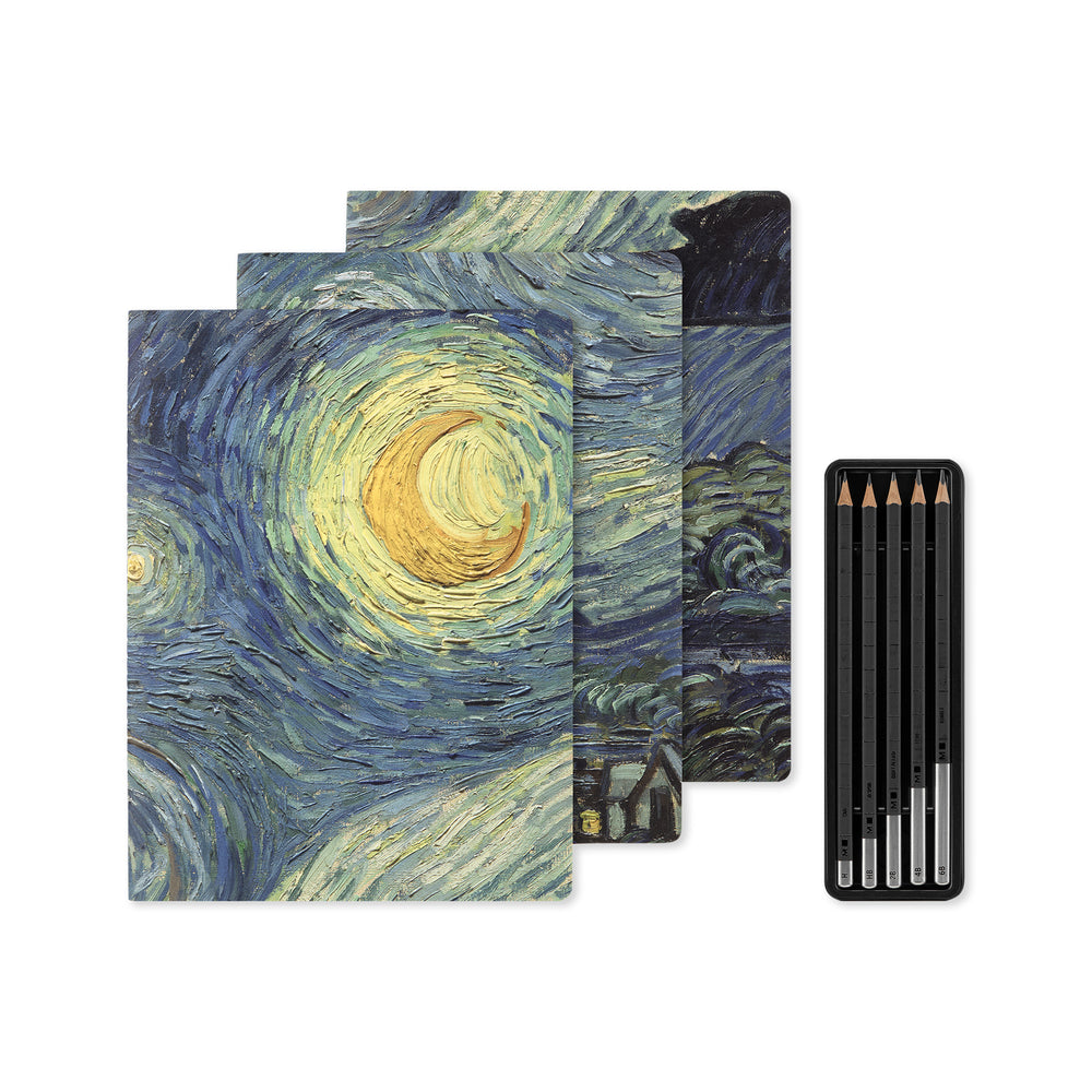 MoMA Moleskine Starry Night Sketchbooks & Pencils Drawing Set