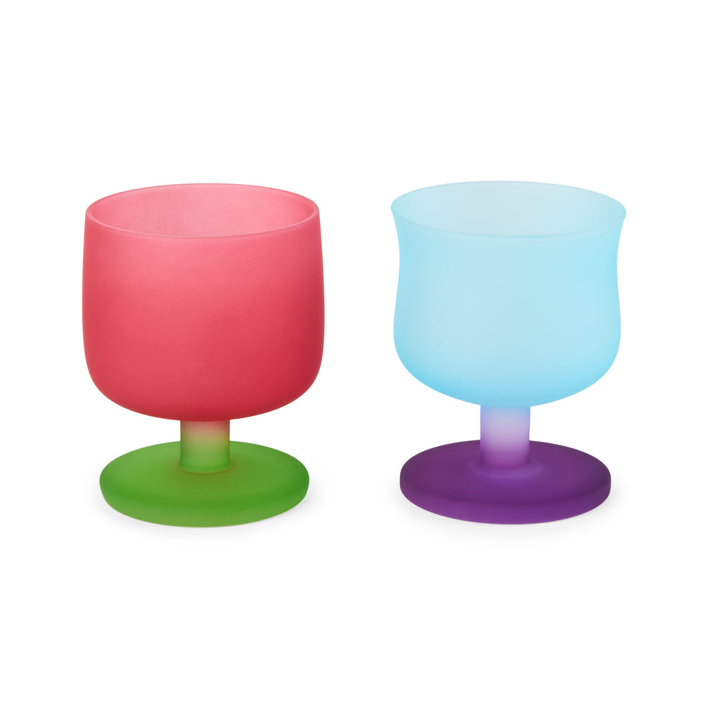 Theme Park Crystal Glass Stemware – Set of 2 – Neon Carousel