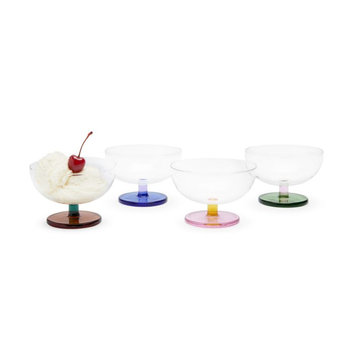 Half Moon Glass Dessert Bowls – Set of 4