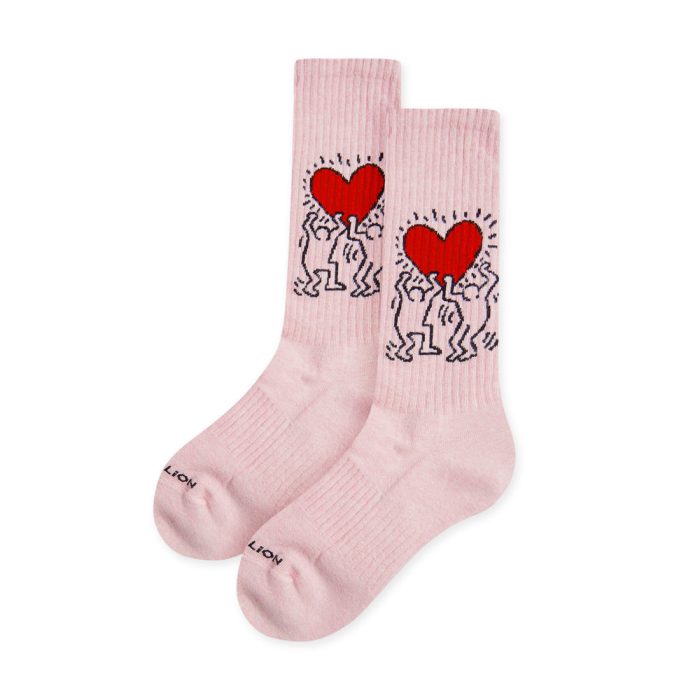 Keith Haring Mid-Calf Socks – Pink