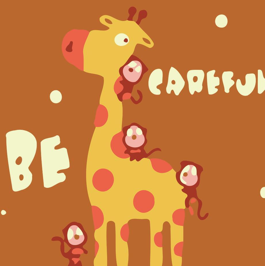 Children Painting kit Giraffe Be Careful