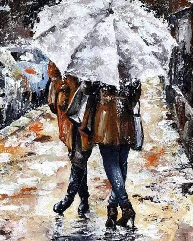 Couple under an umbrella