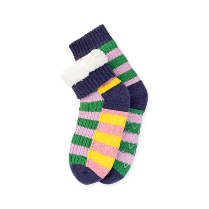 Verloop Knit House Socks – Super Stripe Kelly Lilac