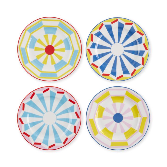 Geocromia Porcelain Dinnerware – Dessert Plate Set of 4