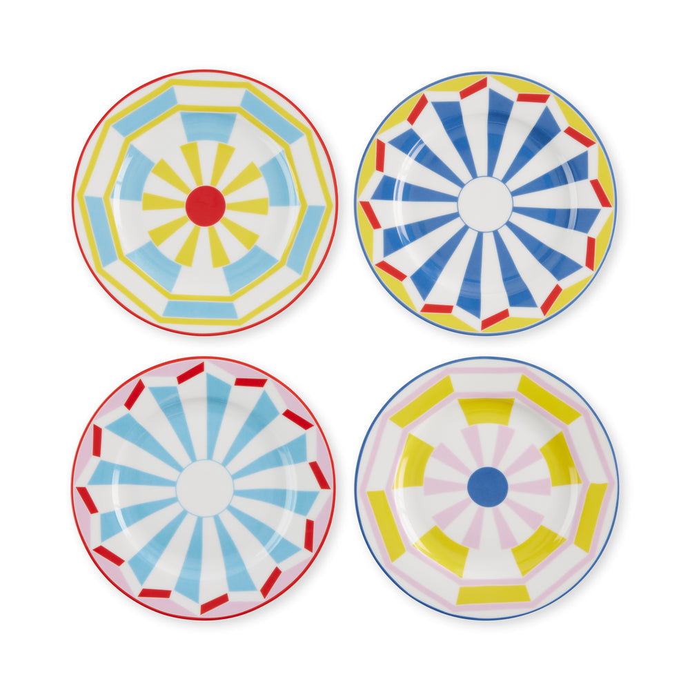 Geocromia Porcelain Dinnerware – Dessert Plate Set of 4