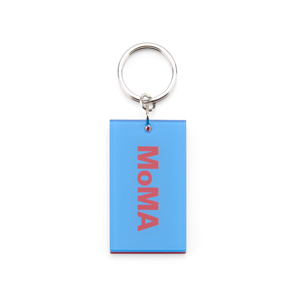 Colorful MoMA Acrylic Keychain – Light Blue/ Red