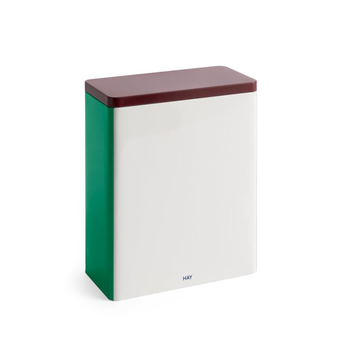 HAY Tin Container – Off White/ Burgundy/ Green