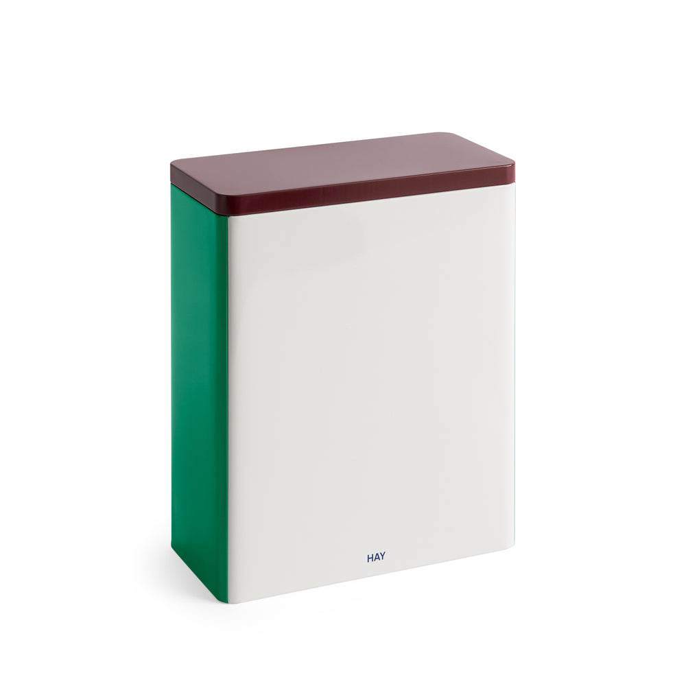 HAY Tin Container – Off White/ Burgundy/ Green