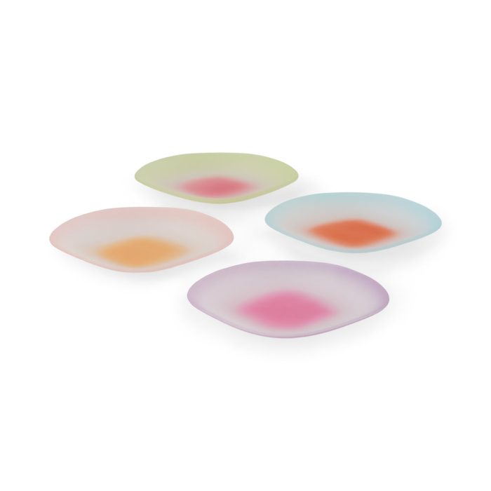 Nubi Glass Dinnerware – Set of 4 – Small Plates Set of 4