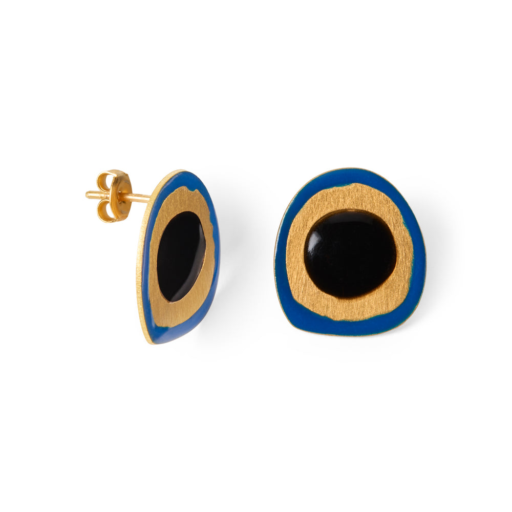 Joan Miró Gold-Plated Concentric Circles Stud Earrings