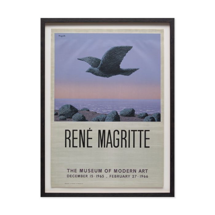 René Magritte 1966 Retrospective MoMA Exhibiton Framed Poster