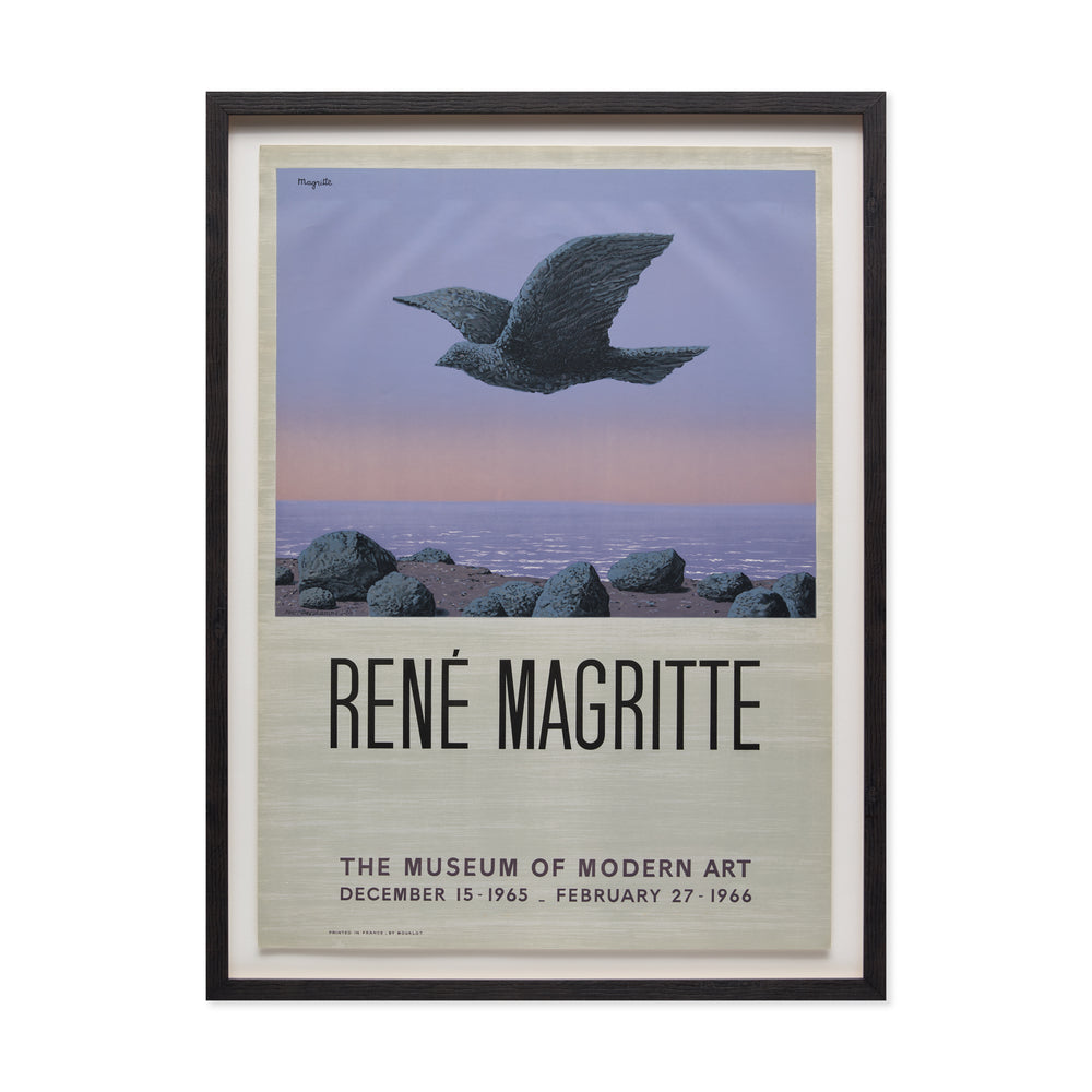 René Magritte 1966 Retrospective MoMA Exhibiton Framed Poster