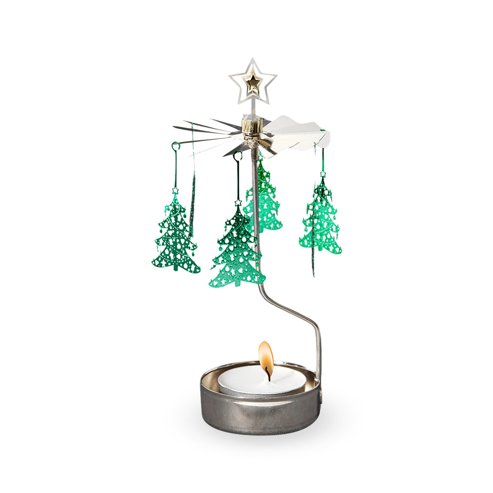 Winter Tree Rotary Tea Light Candle Holder