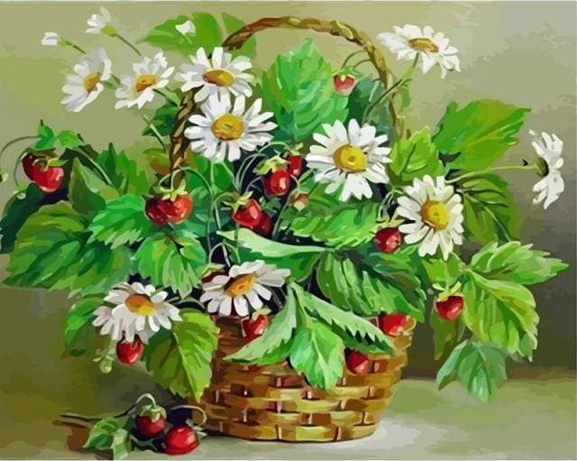 Daisies and small cherries