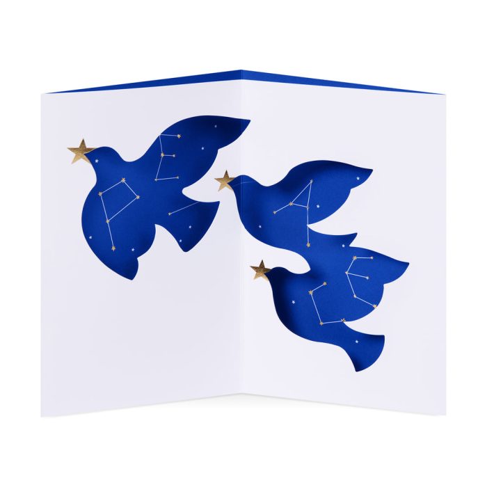 Cosmic Doves Peace Holiday Pop-Up Cards – Set of 8