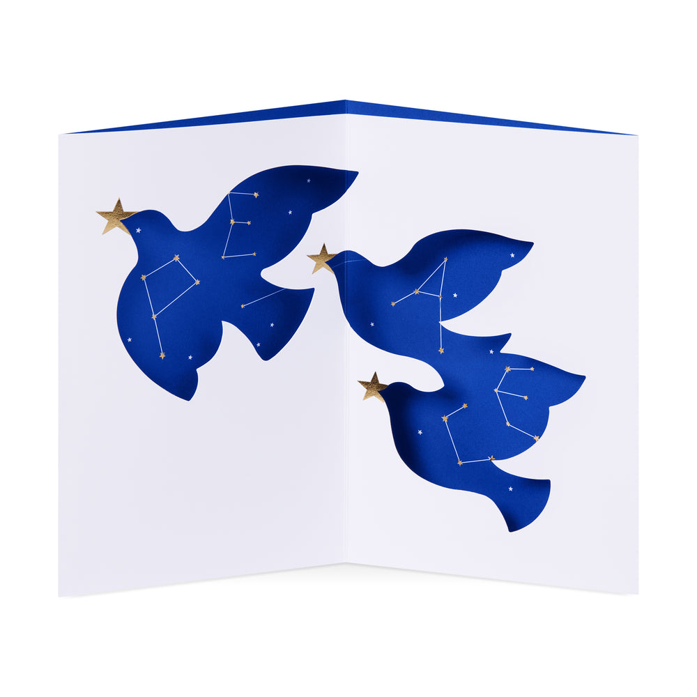 Cosmic Doves Peace Holiday Pop-Up Cards – Set of 8