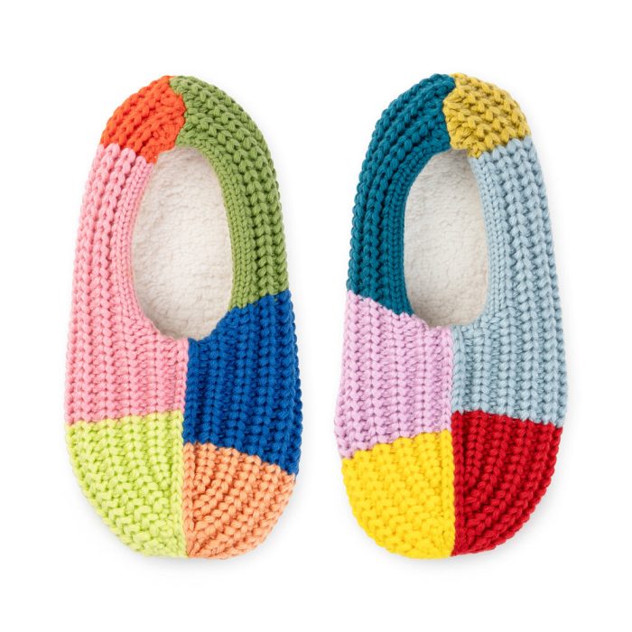 Verloop Mismatch Knit Slippers – Cobalt Lilac Multi