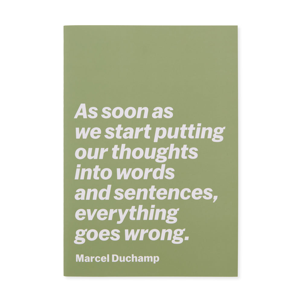 Marcel Duchamp Quote Notebook