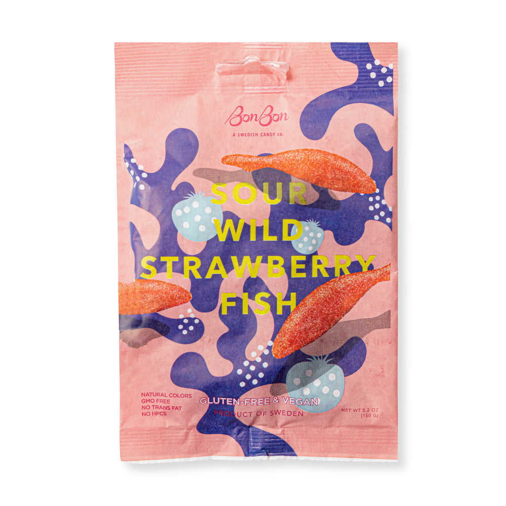 BonBon Gummy Fish Candy – Sour Wild Strawberry