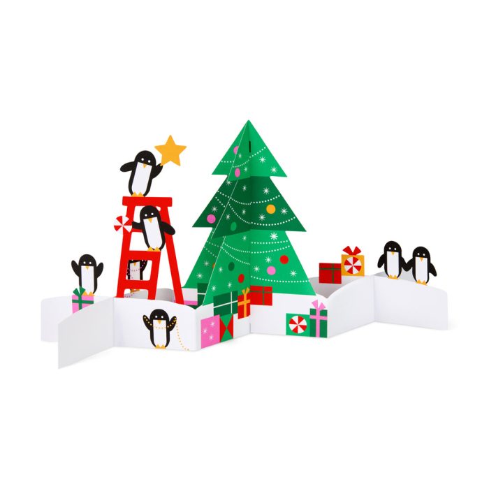 Busy Penguins Holiday Pop-Up Cards – Set of 8