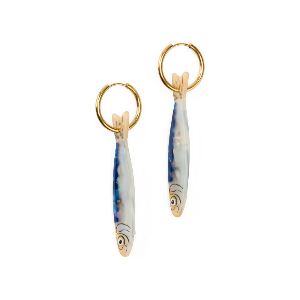 Sardine Gold-Plated Hoop Earrings