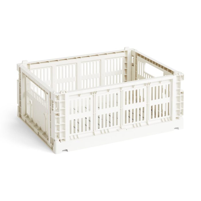 HAY Recycled Plastic Collapsible Color Crate – Off White
