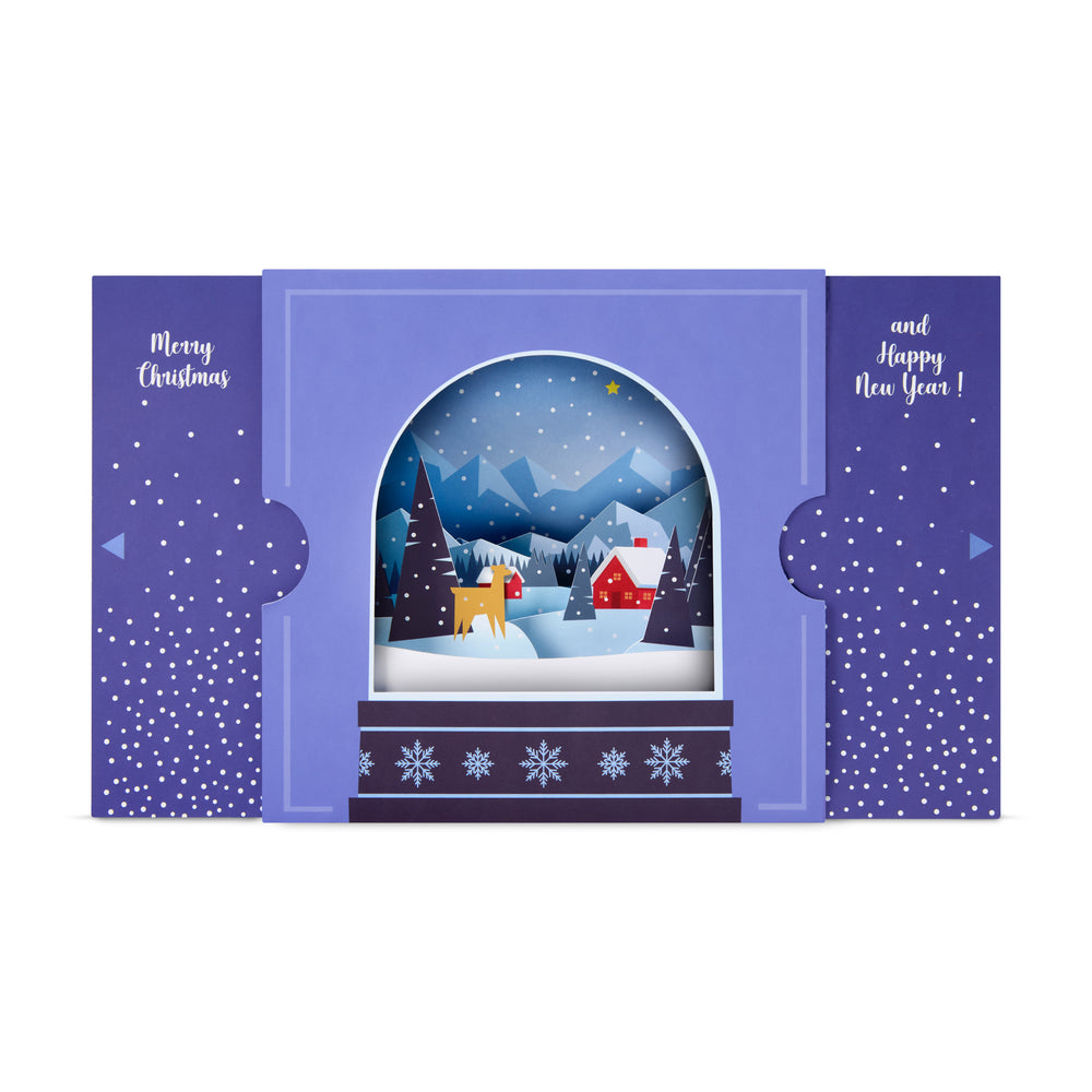 Christmas Snow Globe Holiday Pop-Up Cards – Set of 8