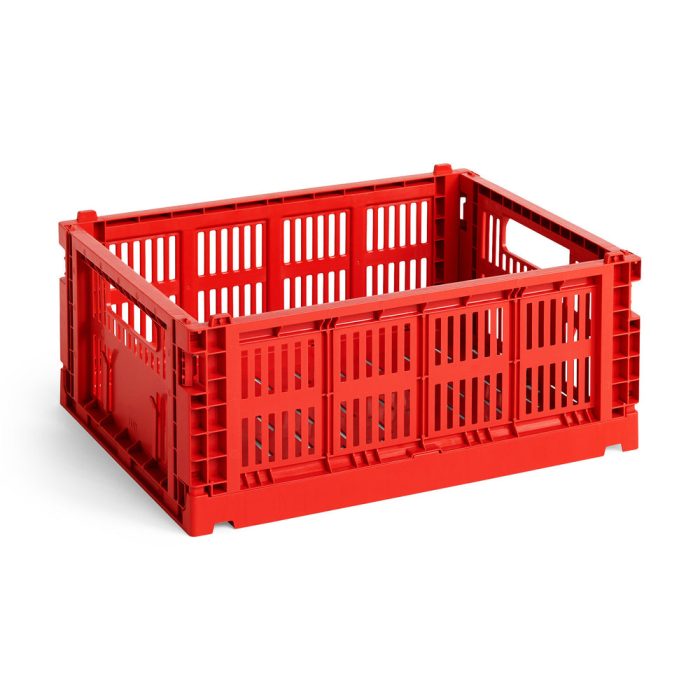 HAY Recycled Plastic Collapsible Color Crate – Red