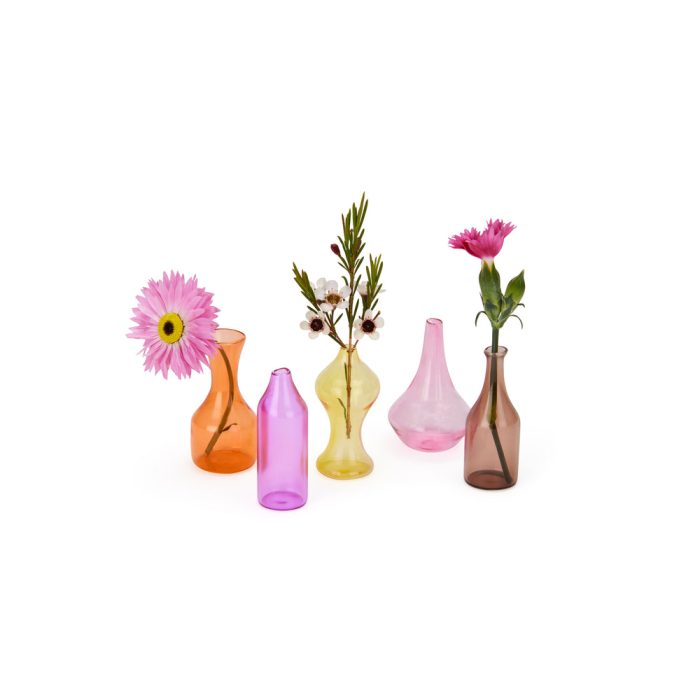 Malmaison Mini Glass Vases – Set of 5