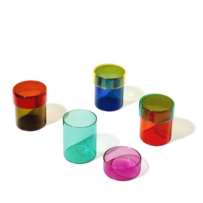 Multicolor Glass Jars – Set of 4