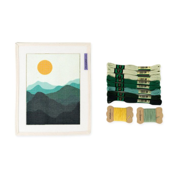 DIY Nature Needlepoint Kit – Green Mountains
