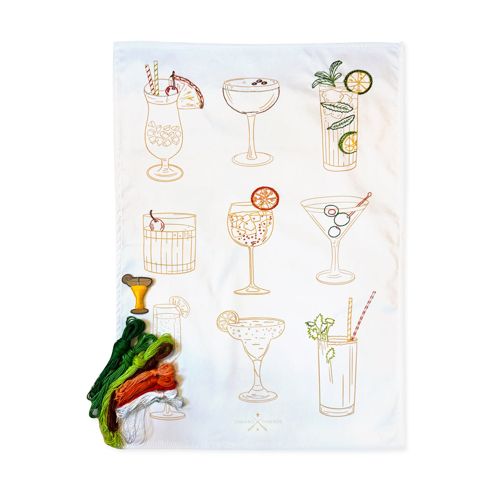 Stitch Your Own Tea Towel – Cocktail