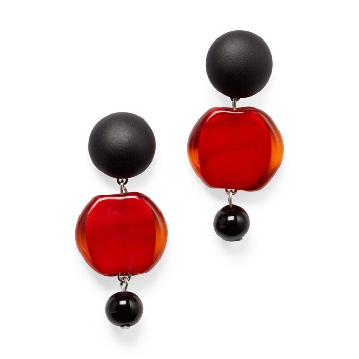 Murano Drop Earrings – Red