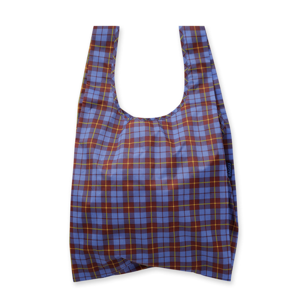 Baggu Recycled Nylon Standard Tote Bag – Blue Tartan