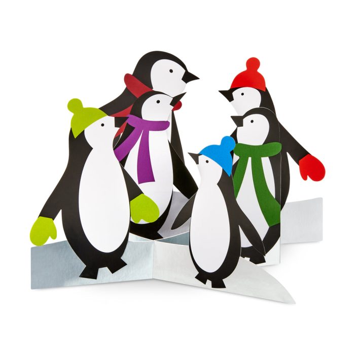 Penguins on Parade Holiday Pop-Up Cards – Set of 8