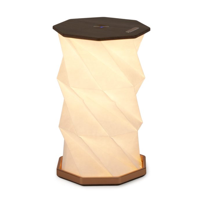 Twist Hexagon Portable Table Lamp – Walnut
