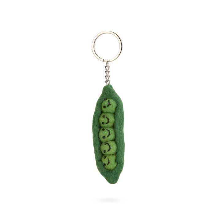 Fruit & Vegetable Felt Wool Keychain – Pea Pod