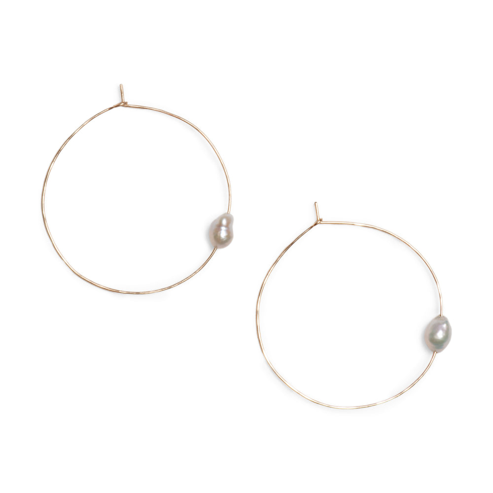 Mary MacGill Baroque Pearl Hoop Earrings