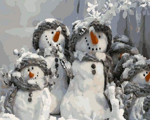 Four Christmas snowmen