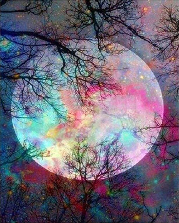 Full Moon with colorful reflections