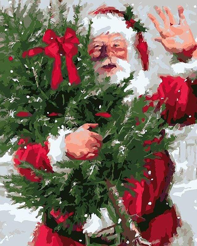 Santa and Christmas tree